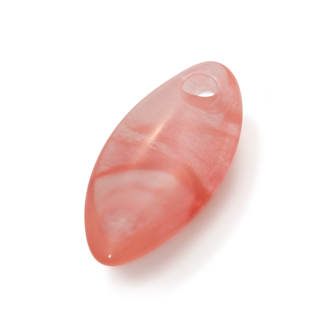 Pendant Gemstone - Polished Leaf Cherry Quartz - 33mm