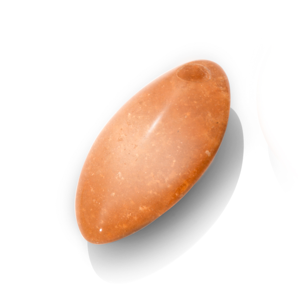 Pendant Gemstone - Polished Leaf Red Aventurine - 33mm