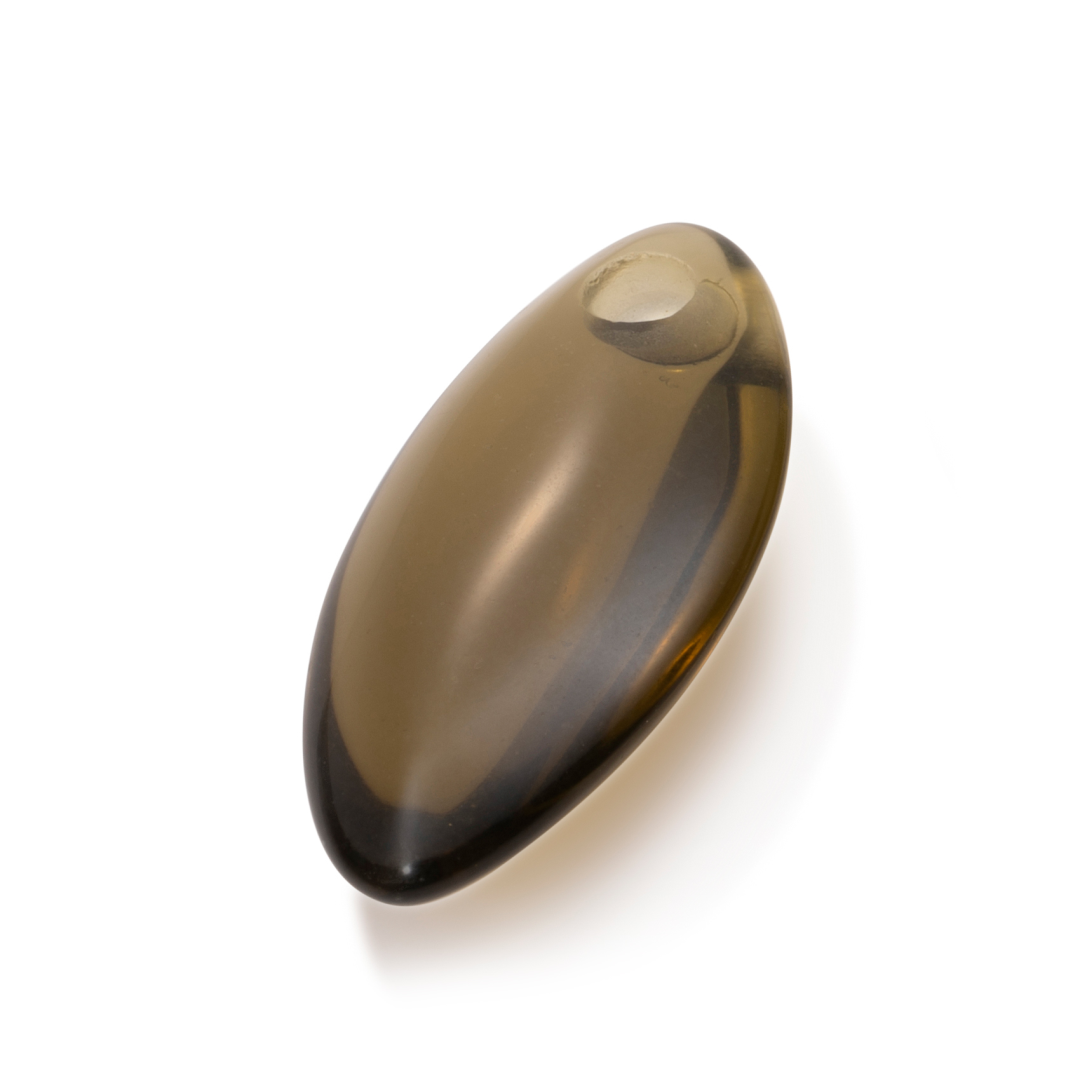 Pendant Gemstone - Polished Leaf Smoky Quartz - 33mm