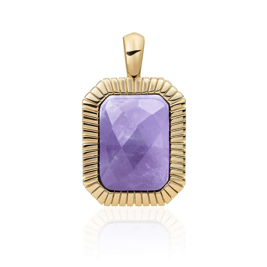 Pendant | Gold - Amethyst Baguette