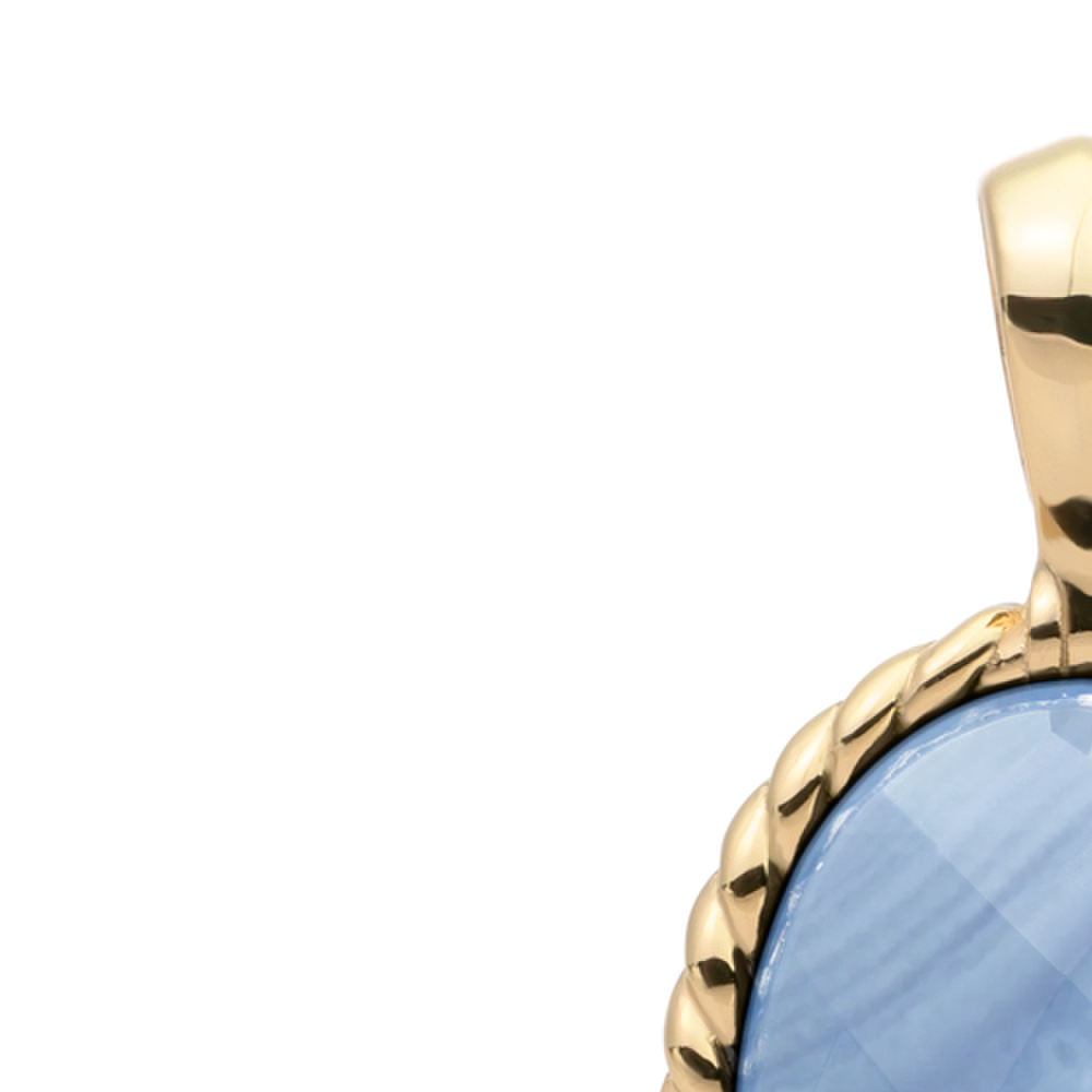 Pendant | Gold - Blue Lace Agate Twist