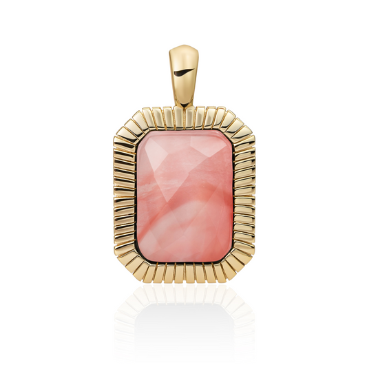 Pendant | Gold - Cherry Quartz Baguette