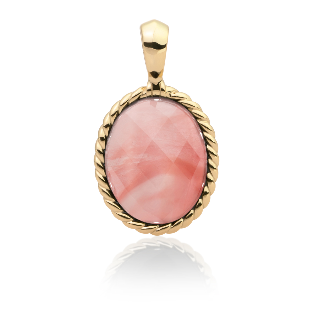Pendant | Gold - Cherry Quartz Twist - SPG21-G25
