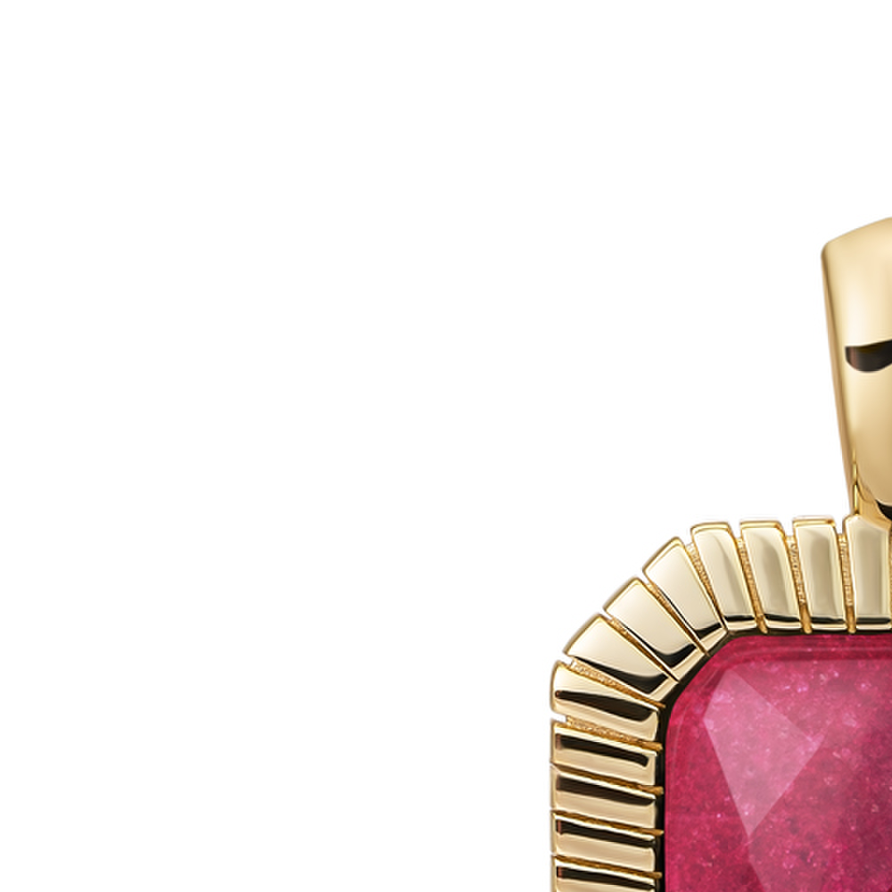 Pendant - Gold - Fuchsia Jade Baguette