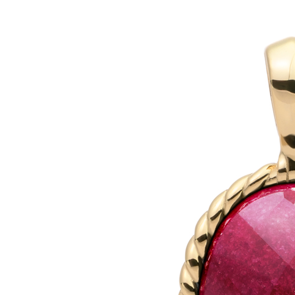 Pendant - Gold - Fuchsia Jade Twist