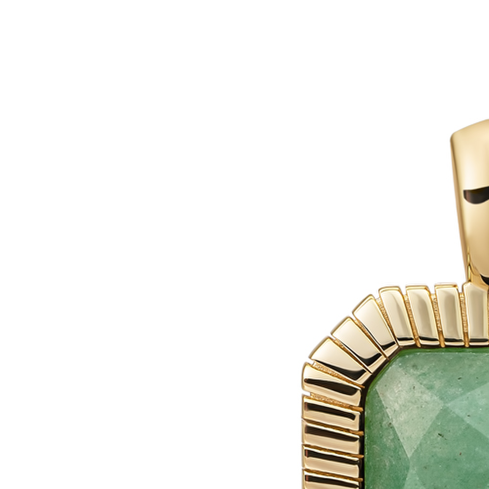 Pendant | Gold - Green Aventurine Baguette
