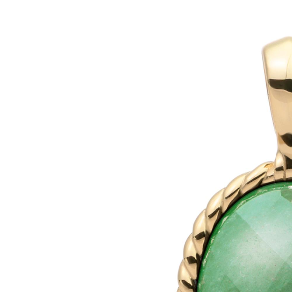 Pendant | Gold - Green Aventurine Twist