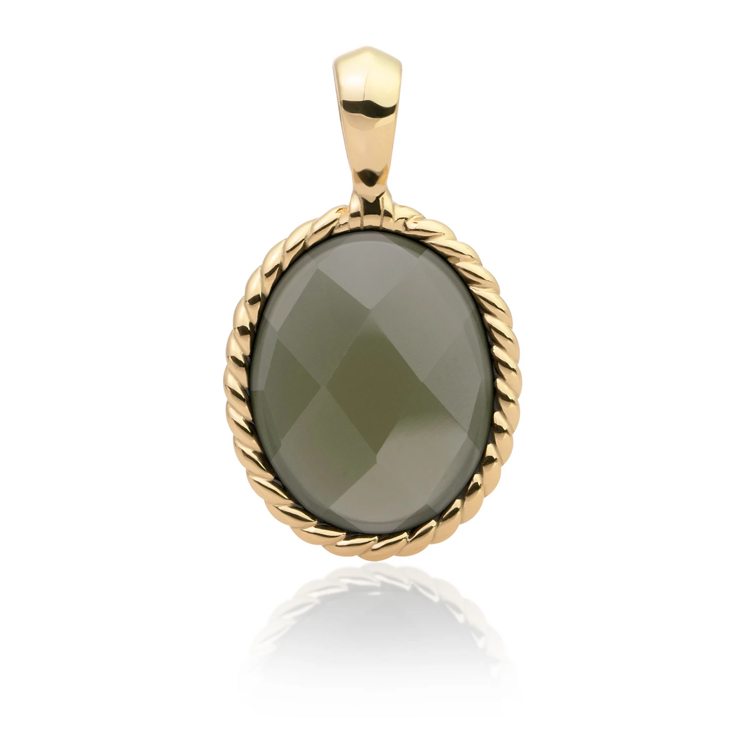 Pendant | Gold - Lime Jade Twist