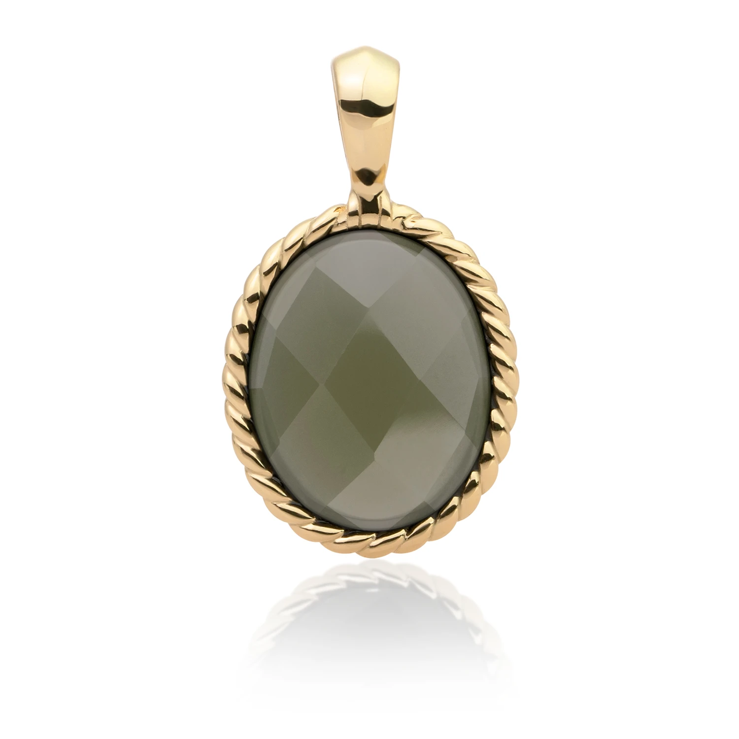Pendant | Gold - Lime Jade Twist