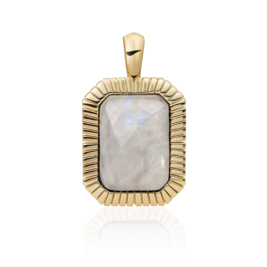 Pendant | Gold - Moonstone Baguette