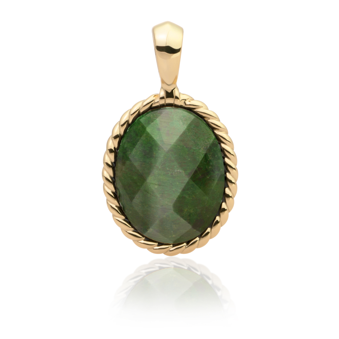 Pendant - Gold - Moss Agate Twist - SPG21-G16