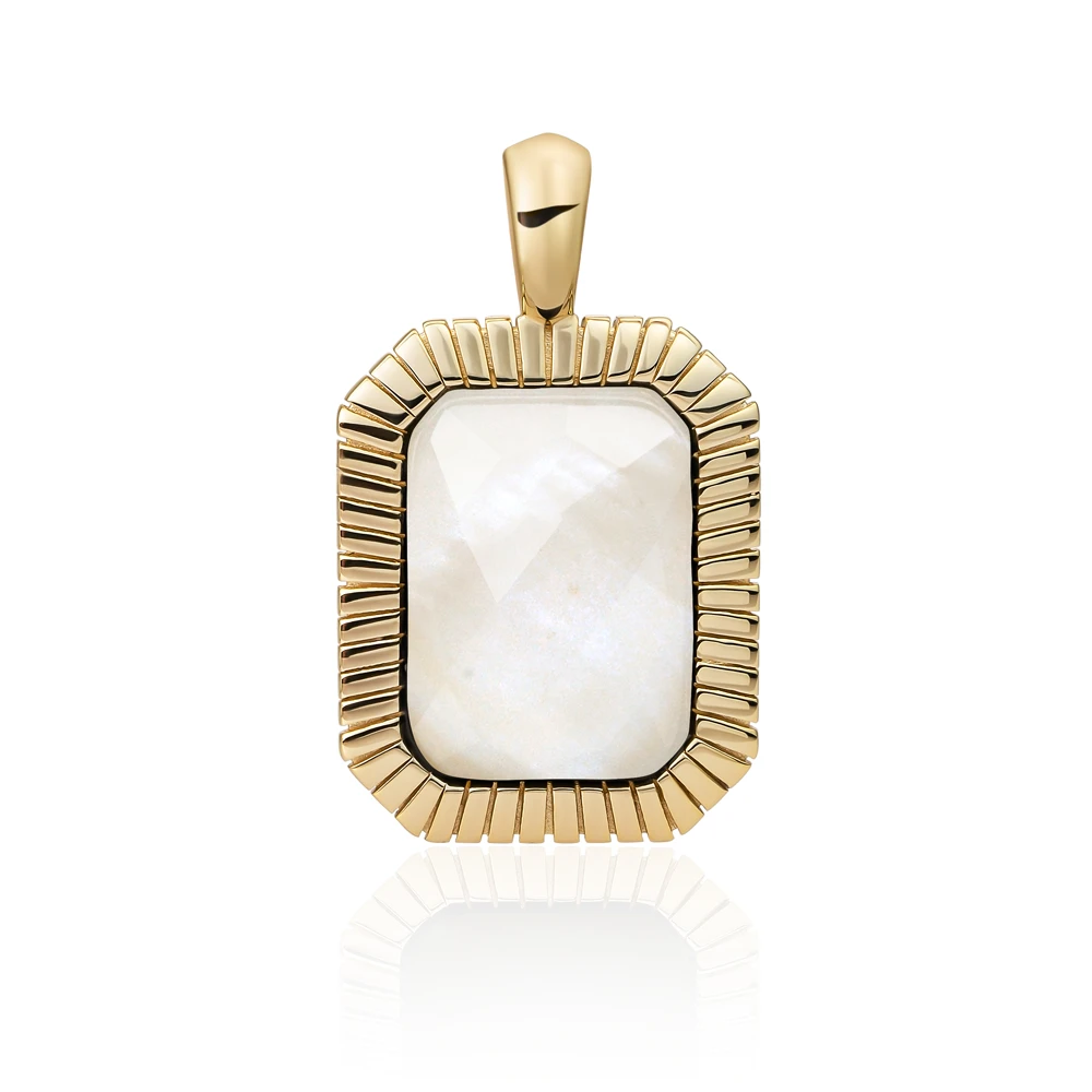 Pendant | Gold - Mother of Pearl Baguette