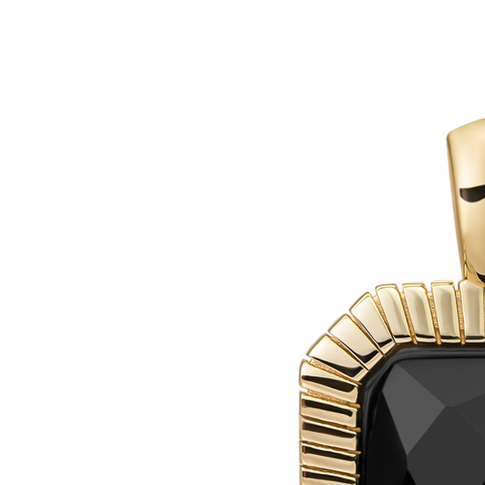 Pendant | Gold - Onyx Baguette