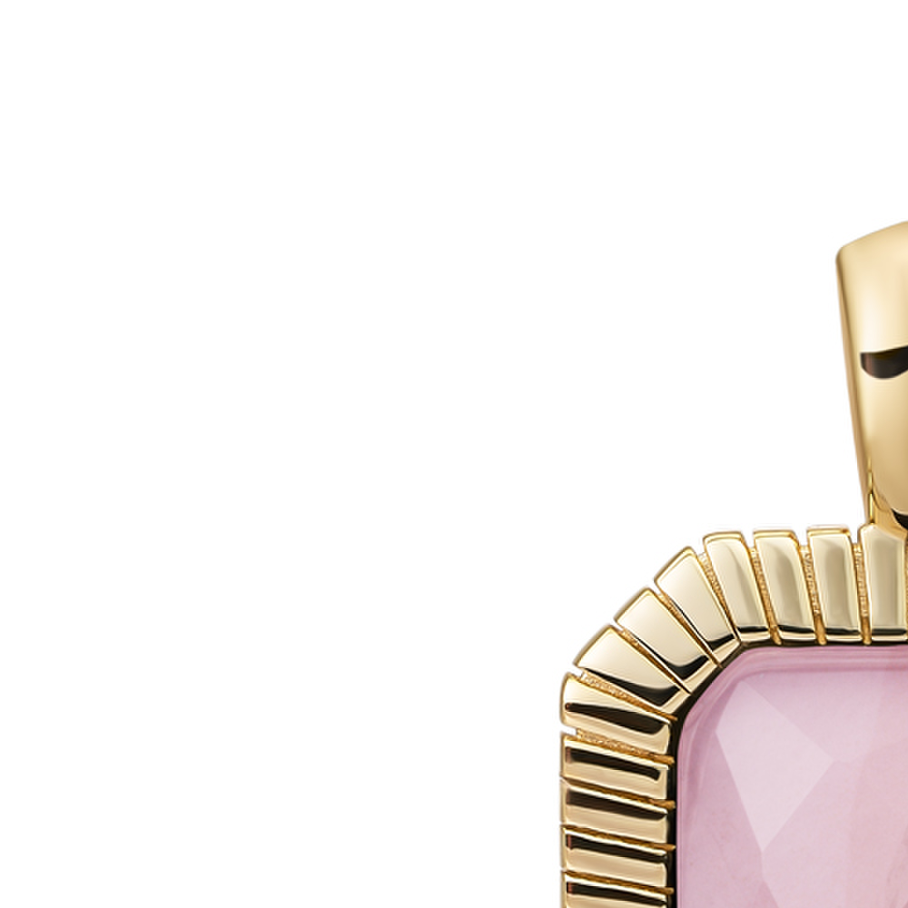 Pendant | Gold - Rose Quartz Baguette