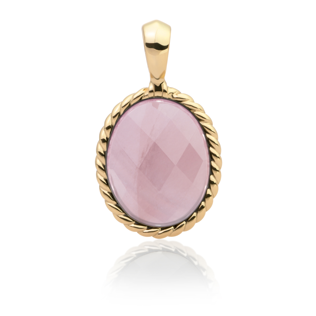 Pendant | Gold - Rose Quartz Twist