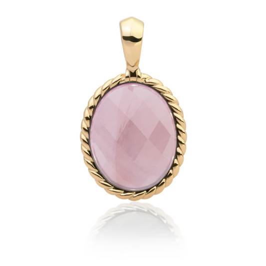 Pendant | Gold - Rose Quartz Twist