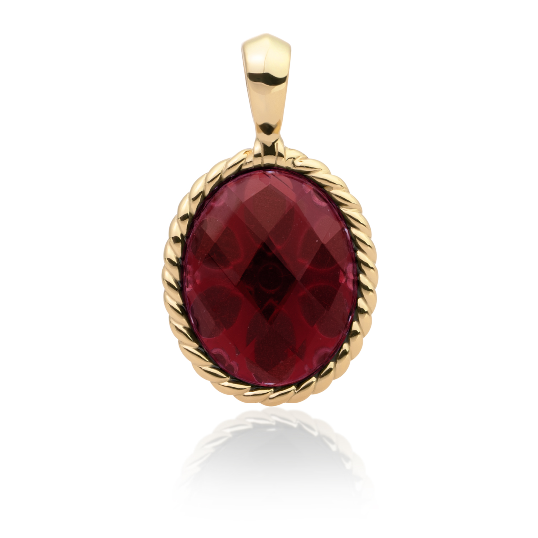 Pendant | Gold - Ruby Quartz Twist