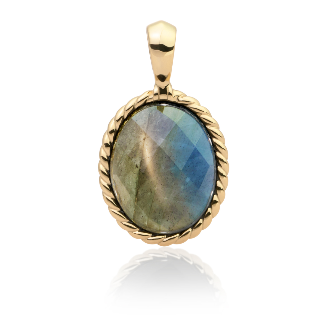 Pendant | Labradorite Twist Amulet - Gold