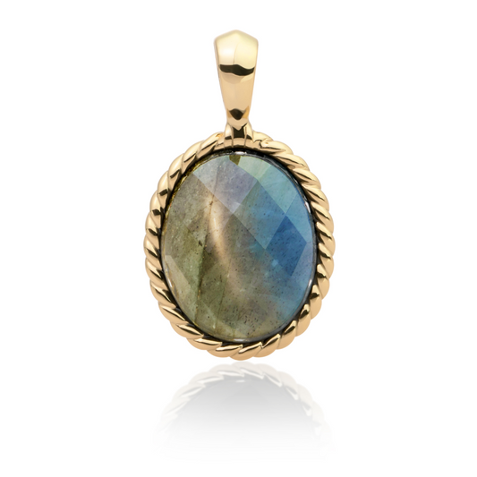 Pendant | Labradorite Twist Amulet - Gold