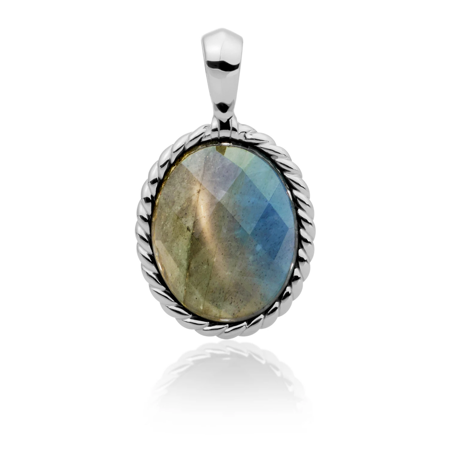 Pendant | Labradorite Twist Amulet - Silver