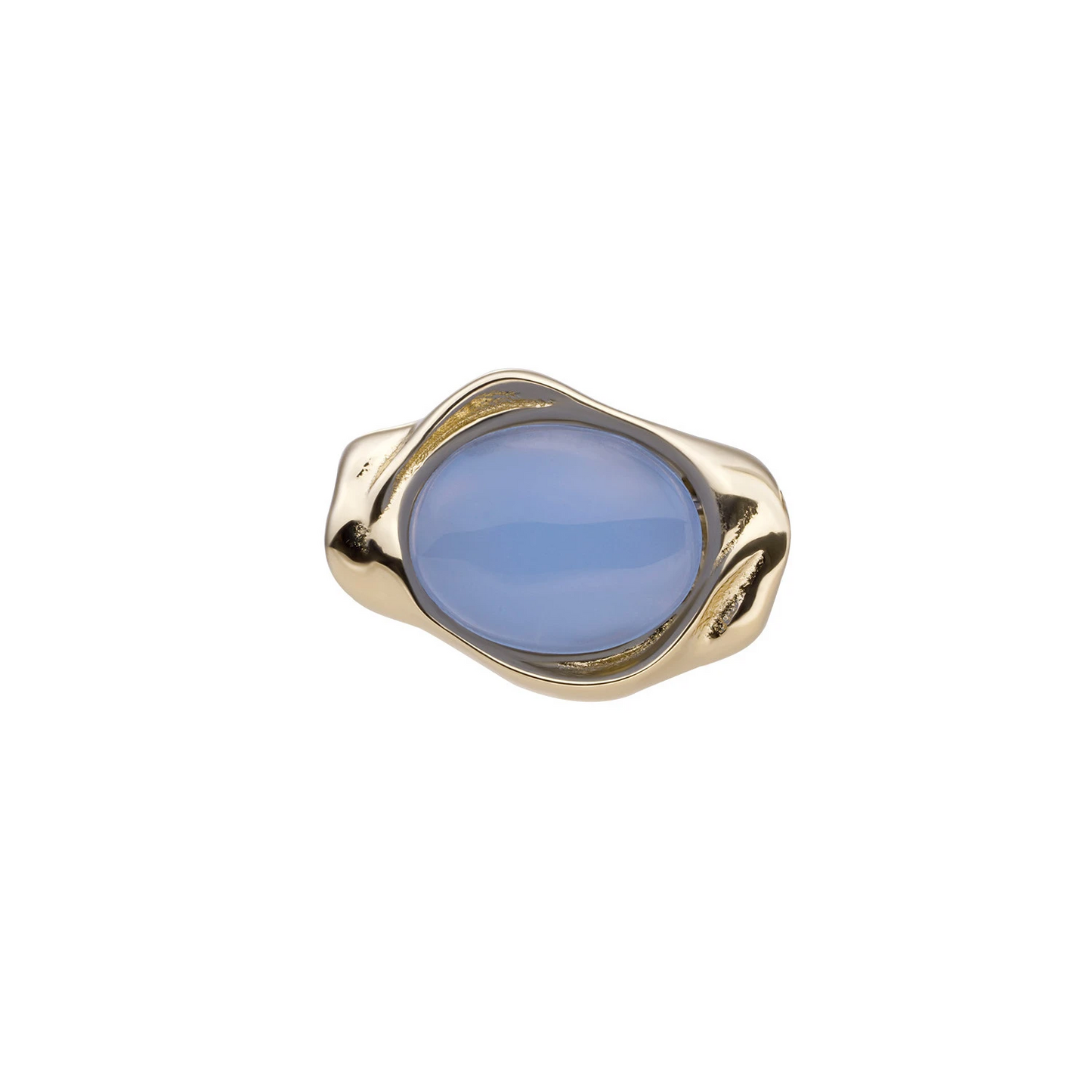 Pendant | Milky Blue Jade Flow Amulet - Gold
