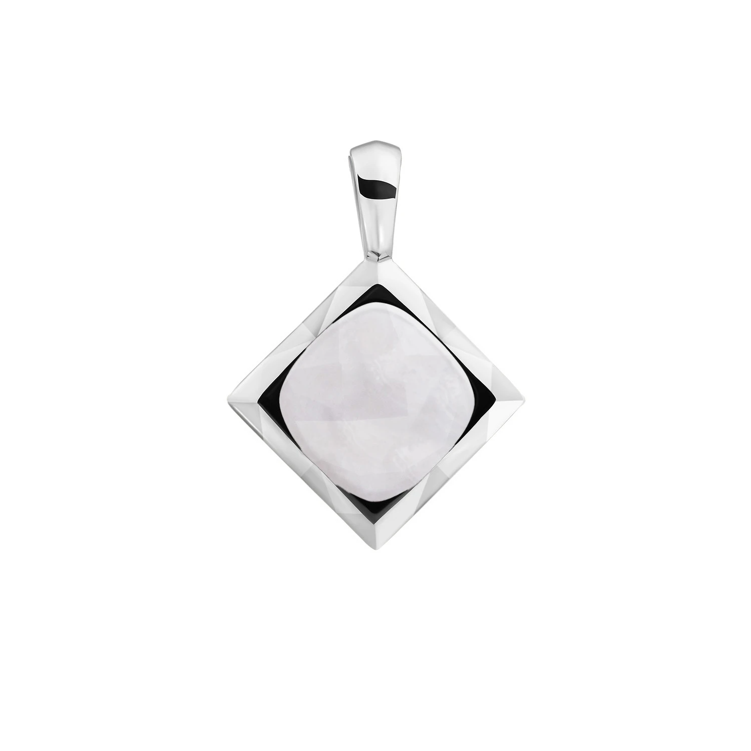 Pendant | Moonstone Cushion Cut Amulet - Silver