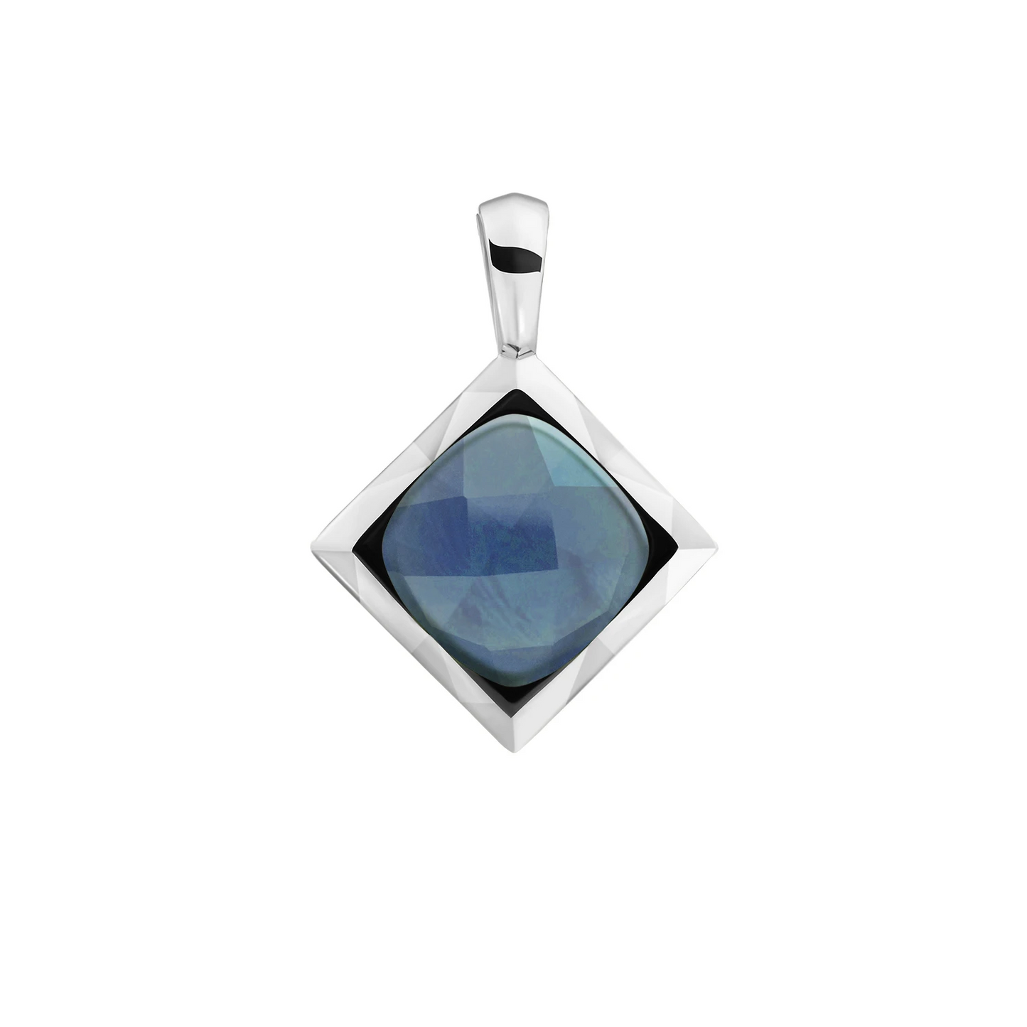 Pendant | Ocean Topaz Quartz Cushion Cut Amulet - Silver