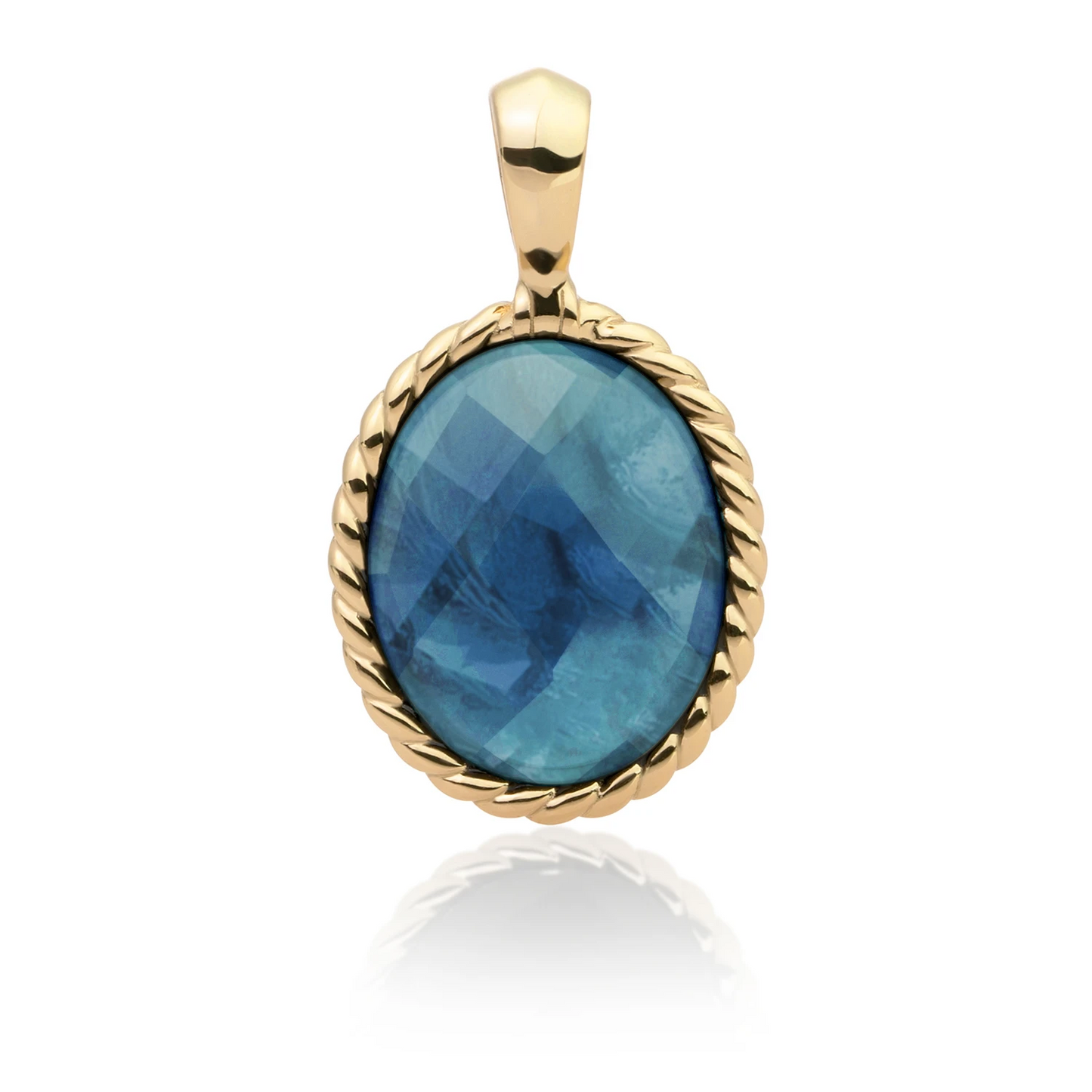 Pendant | Ocean Topaz Quartz Twist Amulet - Gold
