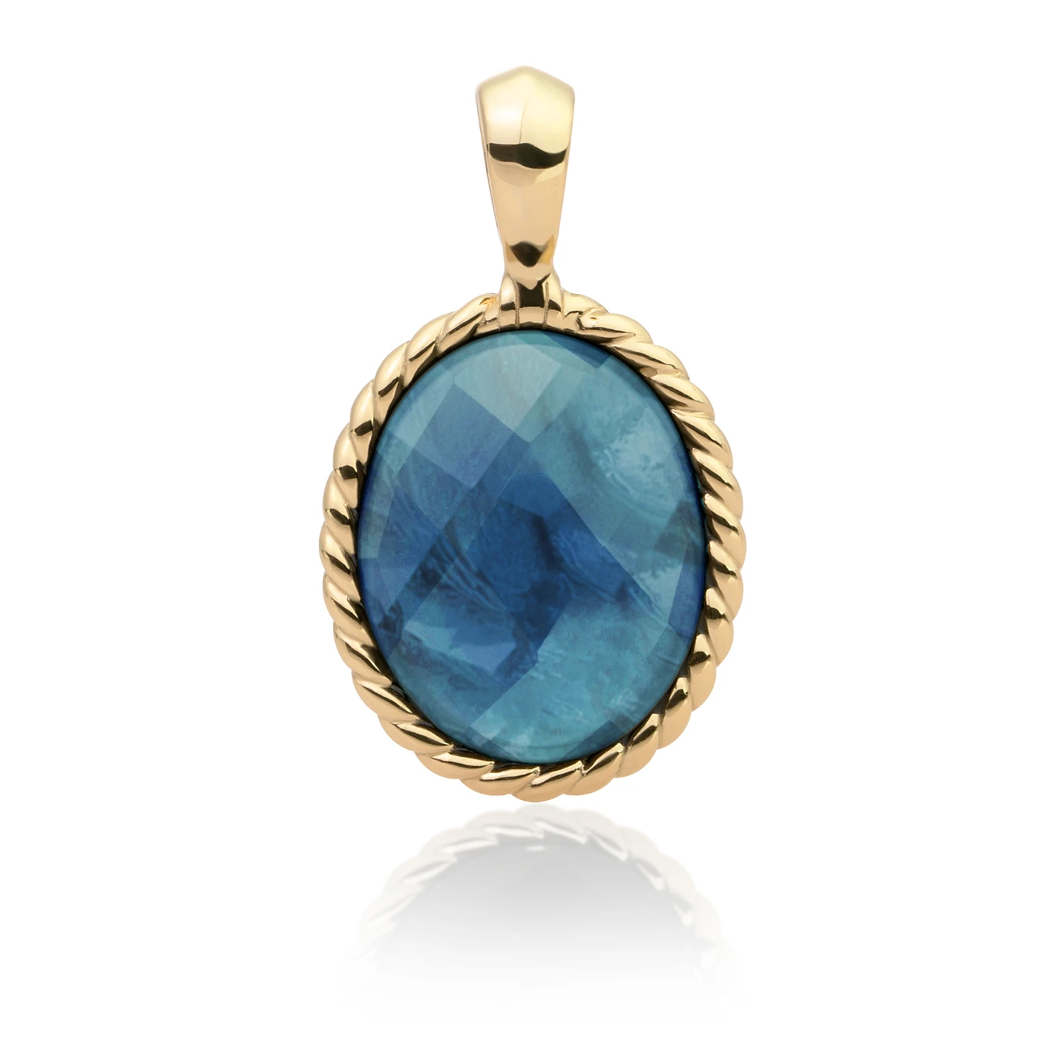 Pendant | Ocean Topaz Quartz Twist Amulet - Gold