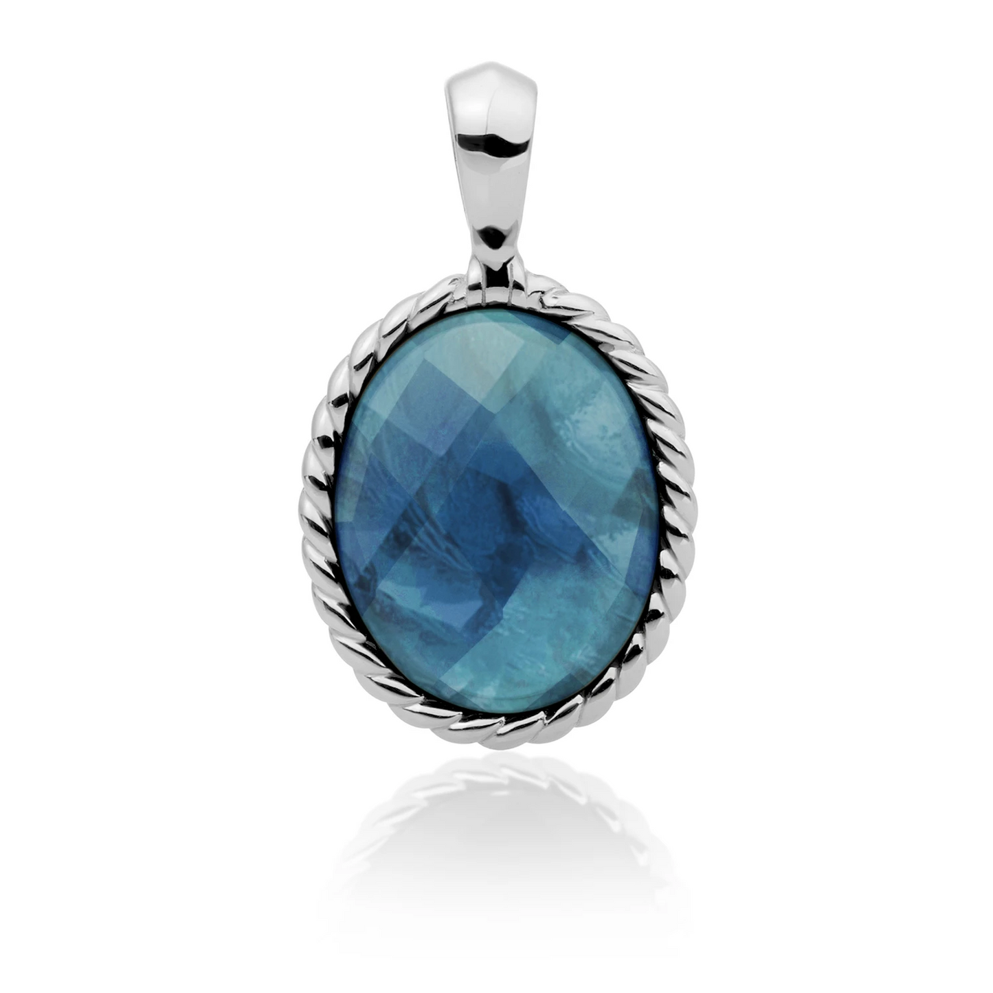 Pendant | Ocean Topaz Quartz Twist Amulet - Silver