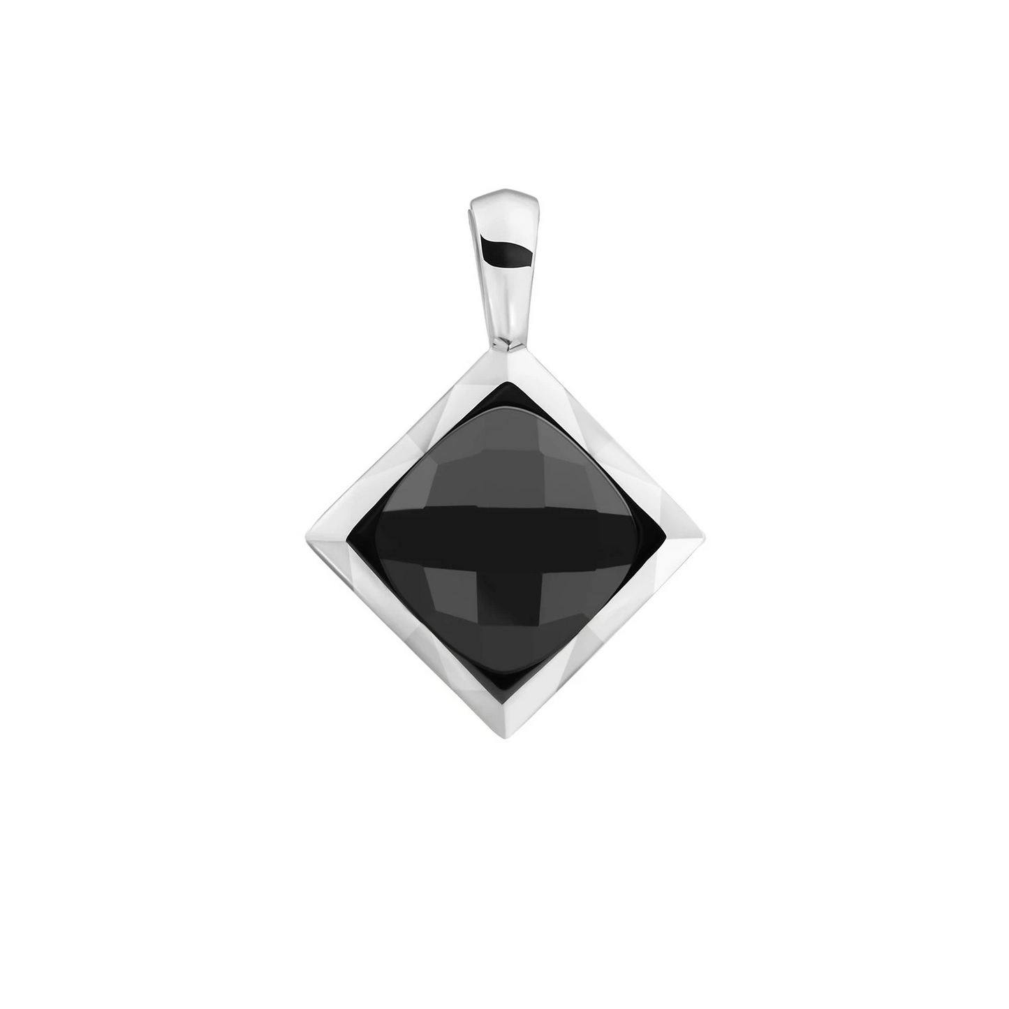 Pendant | Onyx Cushion Cut Amulet - Silver