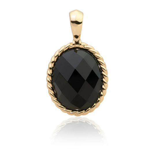 Pendant | Onyx Twist Amulet - Gold