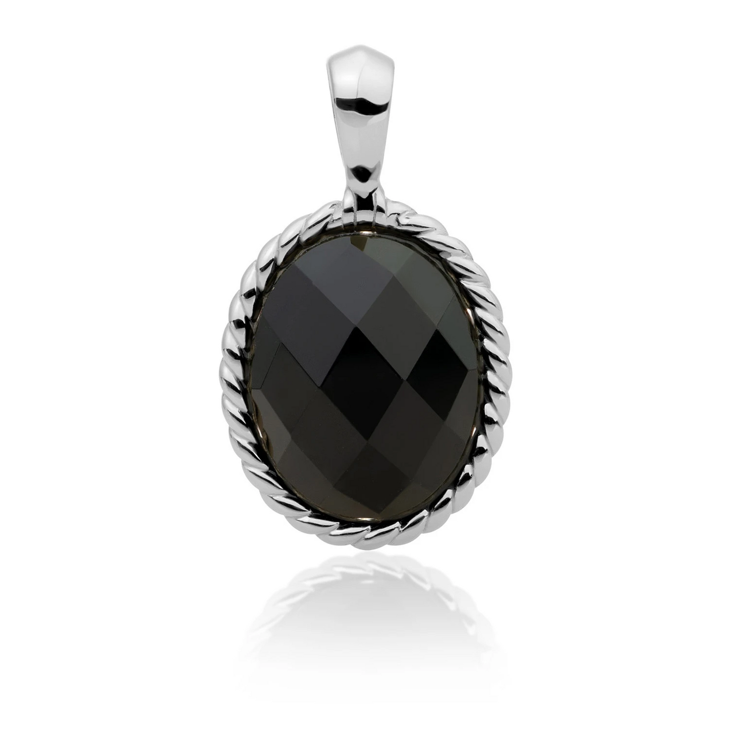 Pendant | Onyx Twist Amulet - Silver