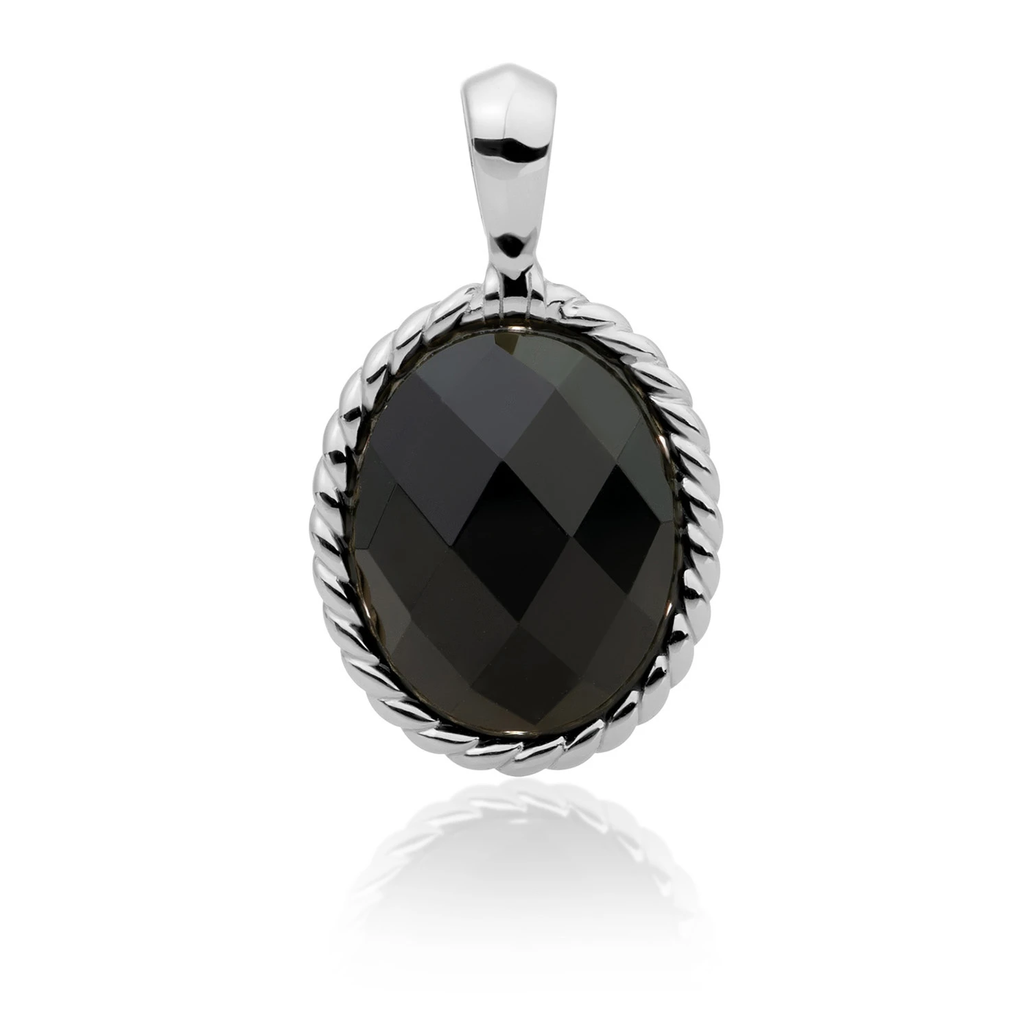Pendant | Onyx Twist Amulet - Silver