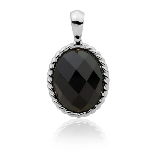 Pendant | Onyx Twist Amulet - Silver