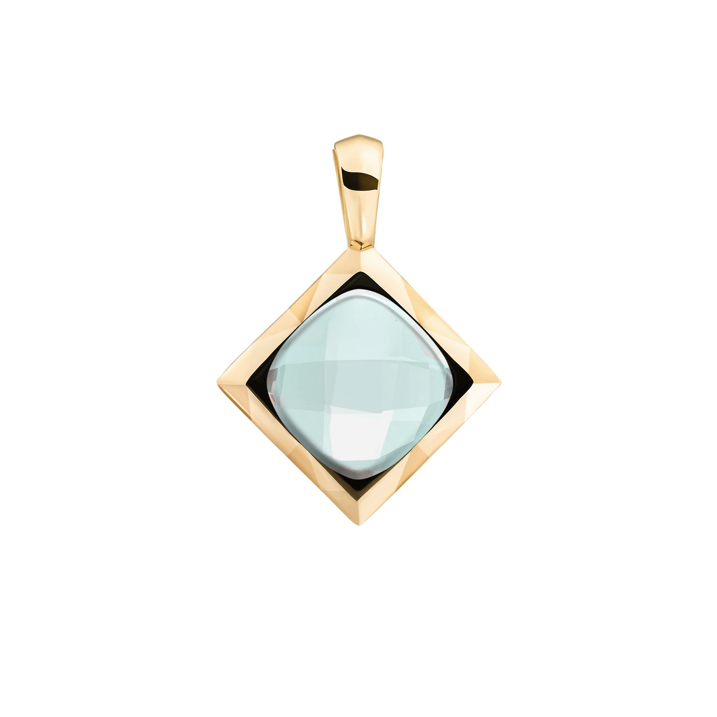 Pendant | Opalite Cushion Cut Amulet - Gold - SPG32-G14