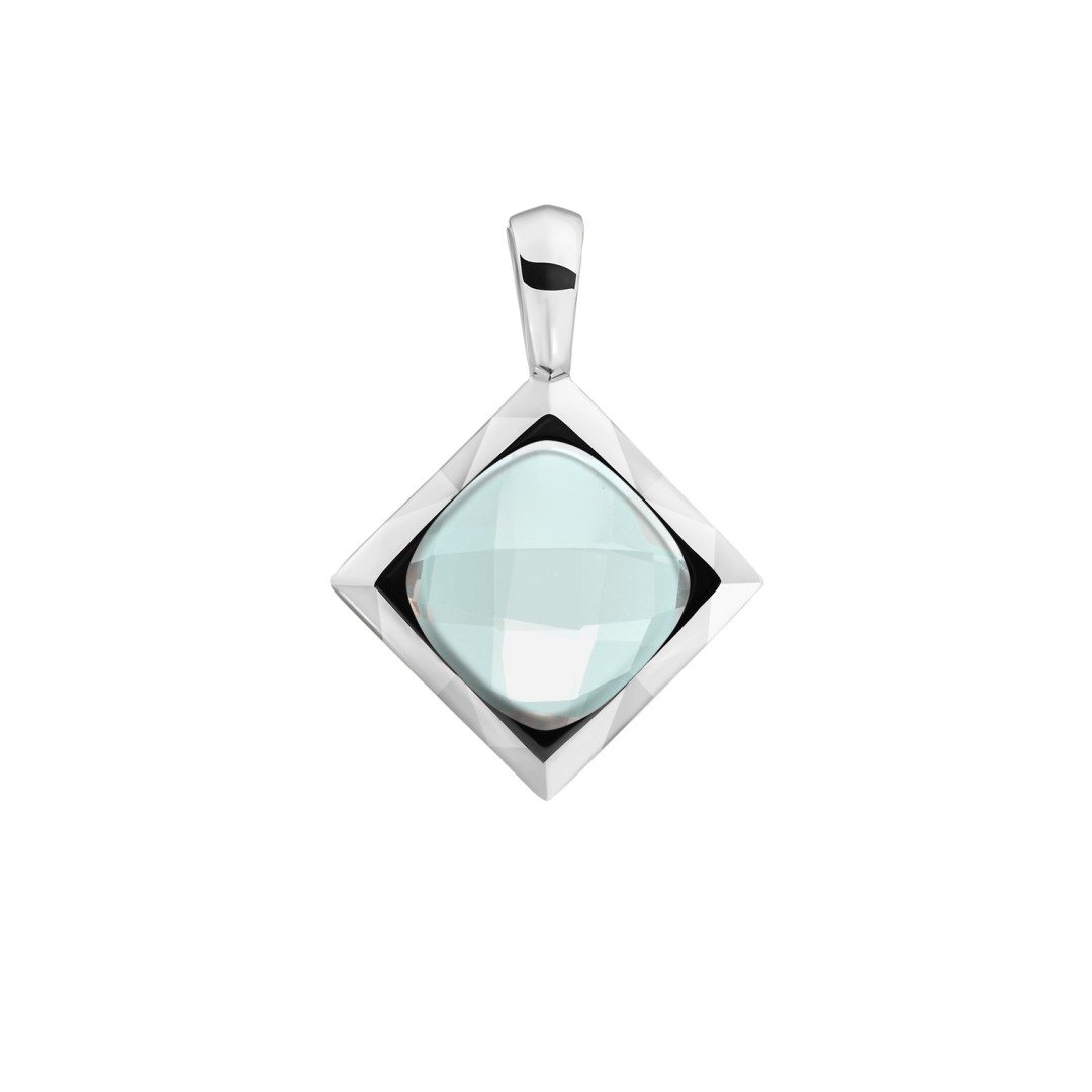 Pendant | Opalite Cushion Cut Amulet - Silver