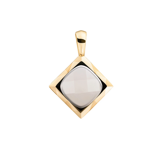 Pendant | Pearl Cushion Cut Amulet - Gold