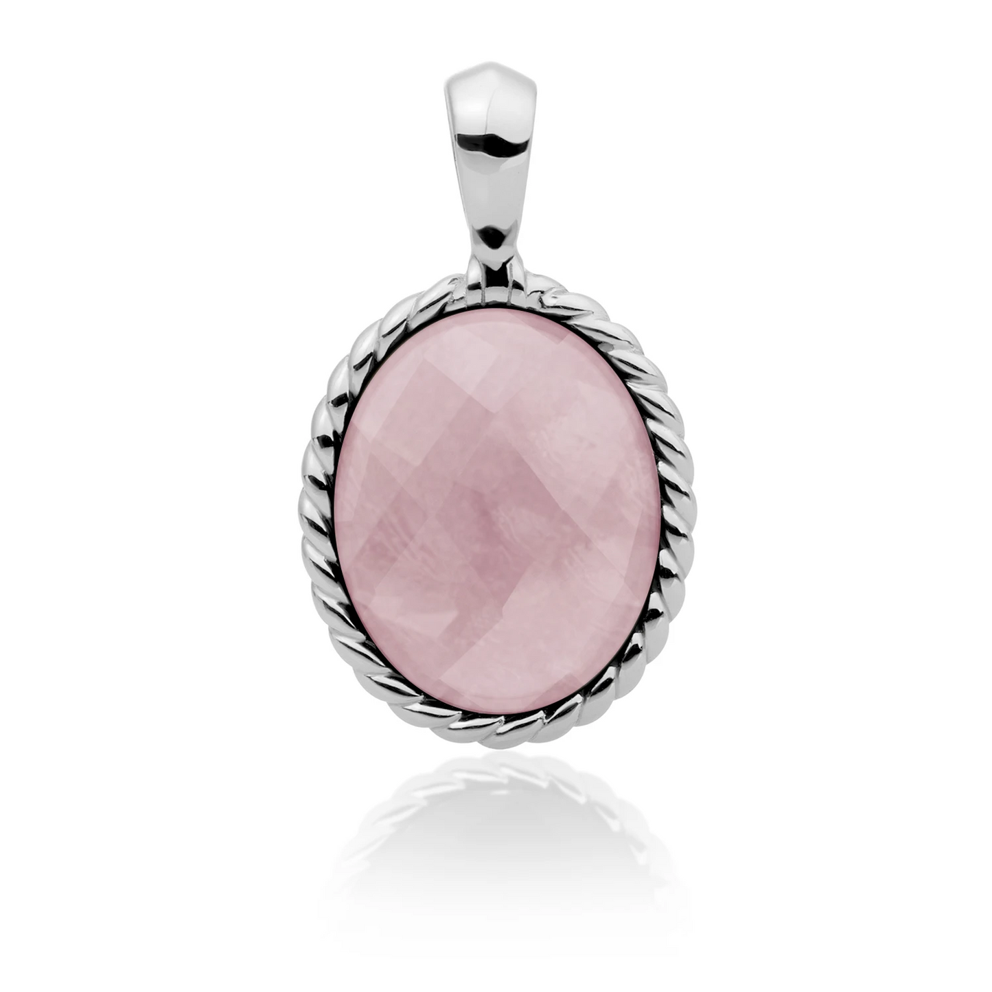 Pendant | Pink Opalite Twist Amulet - Silver