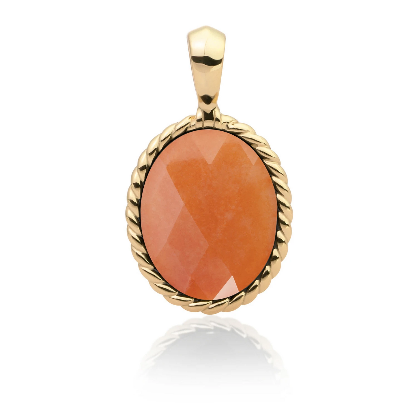 Pendant | Red Aventurine Twist Amulet - Gold