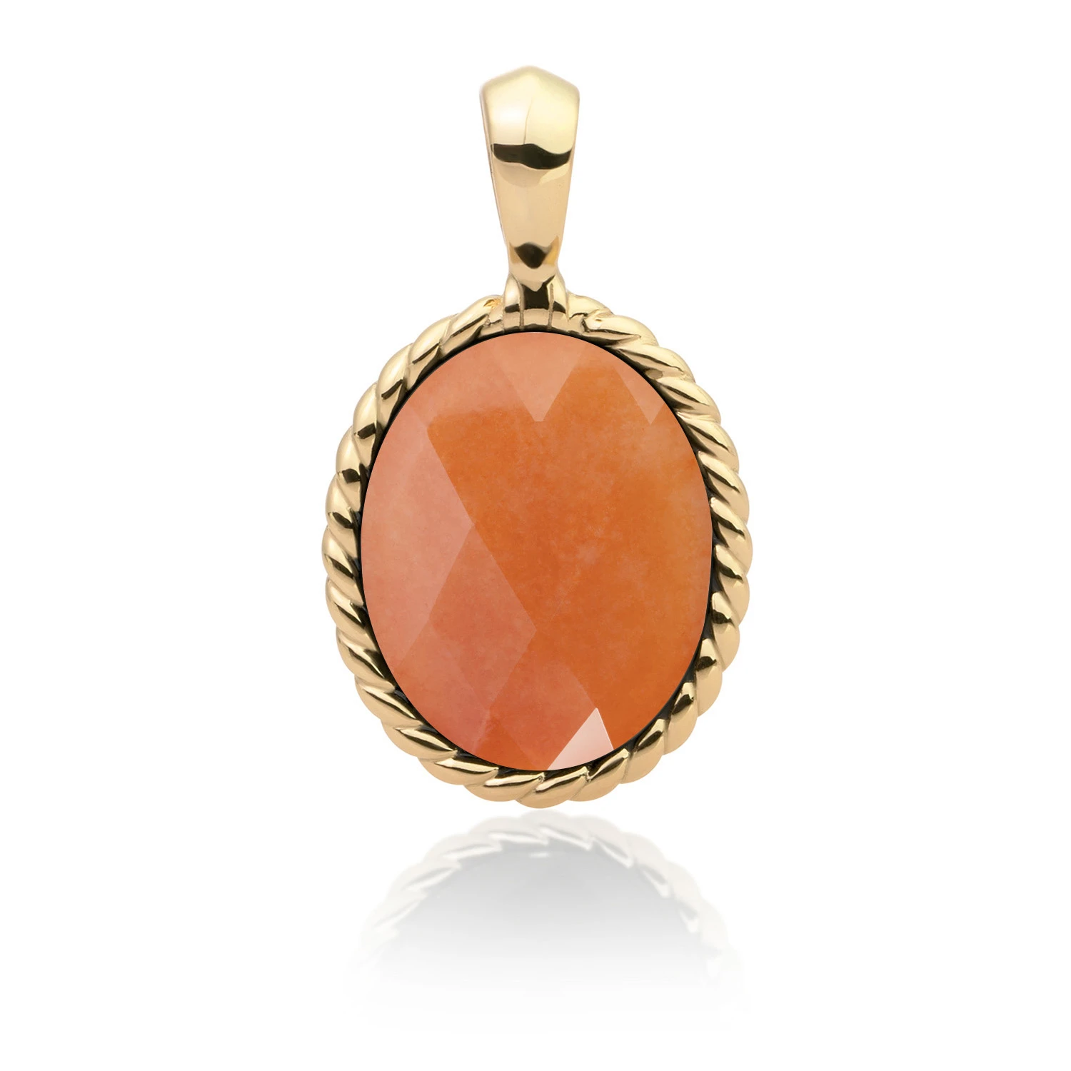 Pendant | Red Aventurine Twist Amulet - Gold