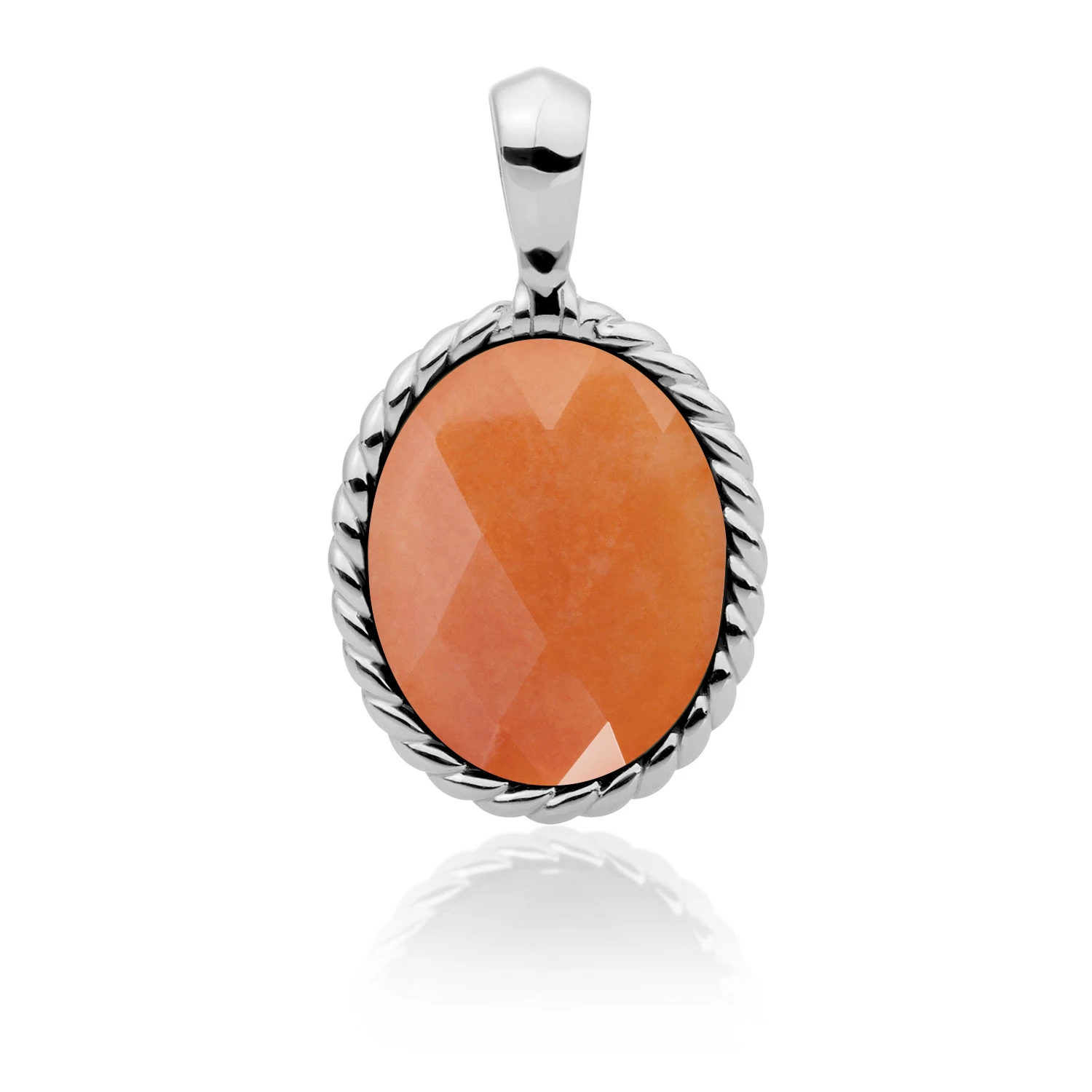 Pendant | Red Aventurine Twist Amulet - Silver