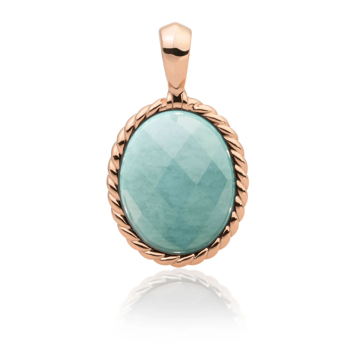 Pendant - Rose Gold - Amazonite Twist