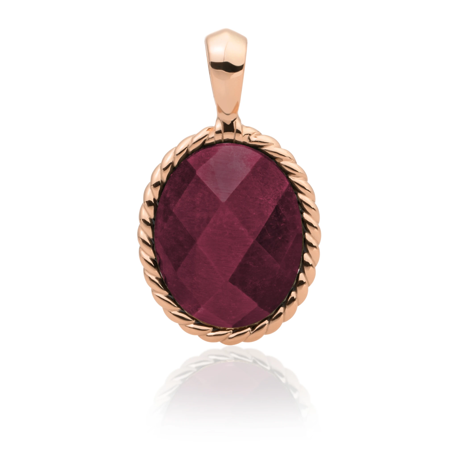 Pendant - Rose Gold - Red Jade Twist