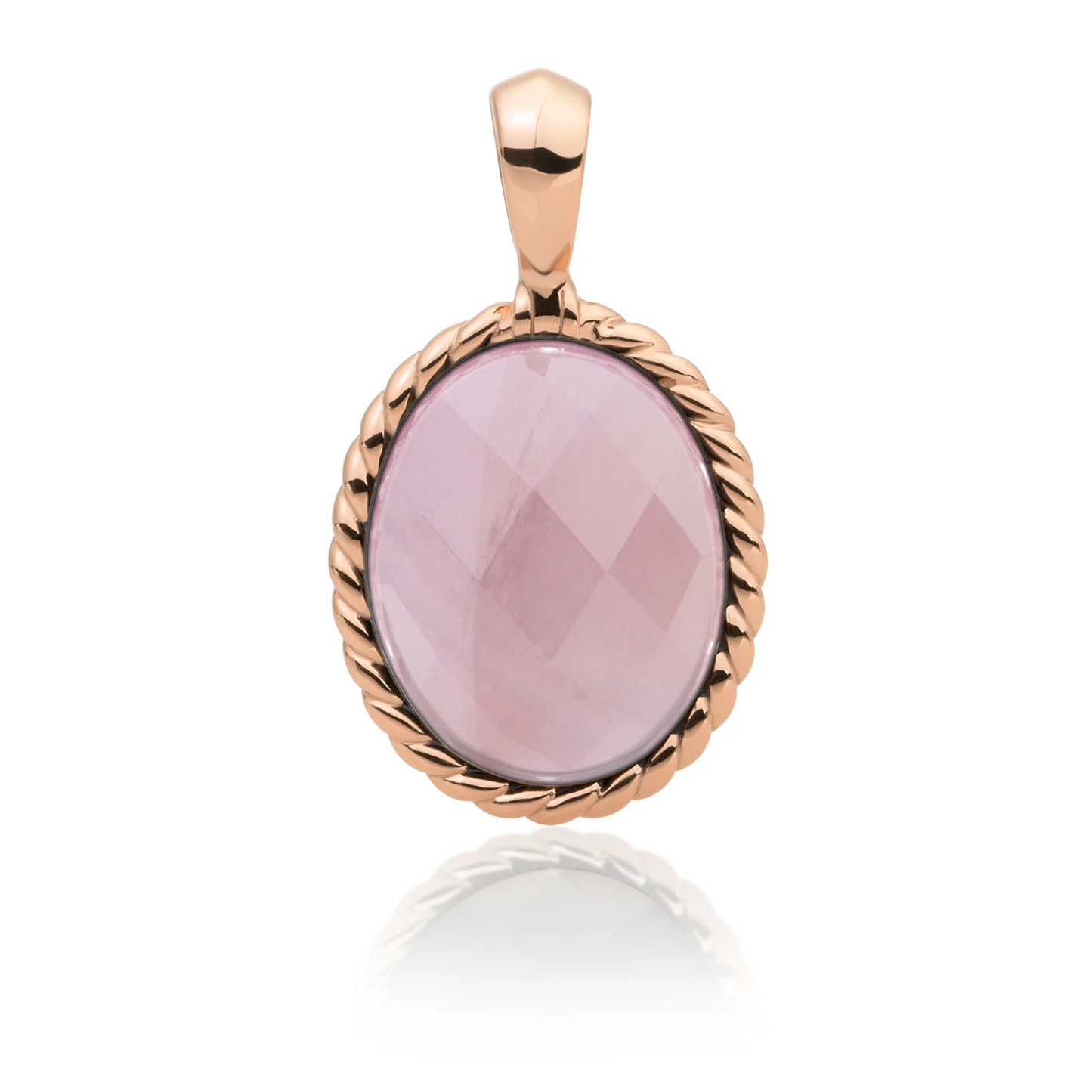 Pendant - Rose Gold - Rose Quartz Twist