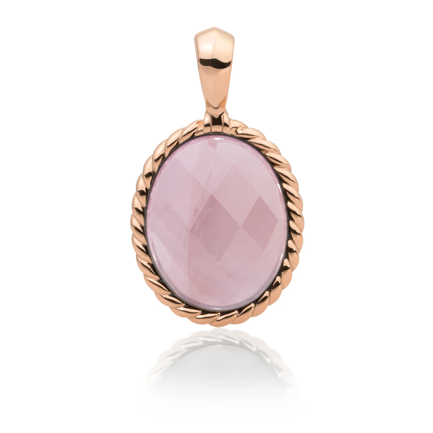 Pendant - Rose Gold - Rose Quartz Twist