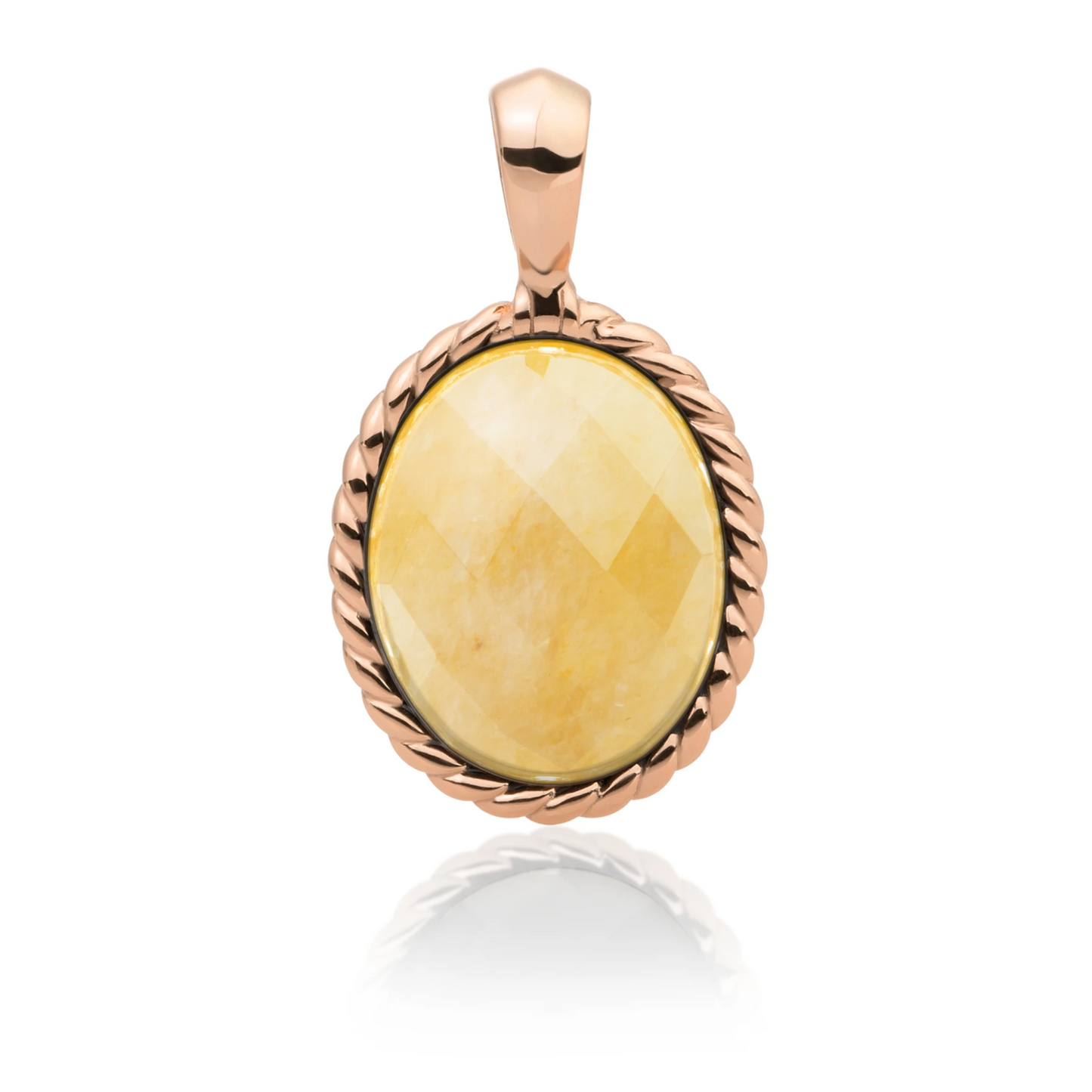 Pendant | Rose Gold - Yellow Jade Twist