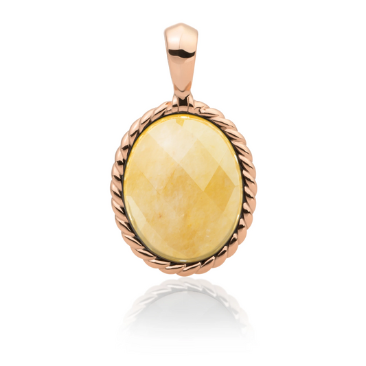 Pendant | Rose Gold - Yellow Jade Twist