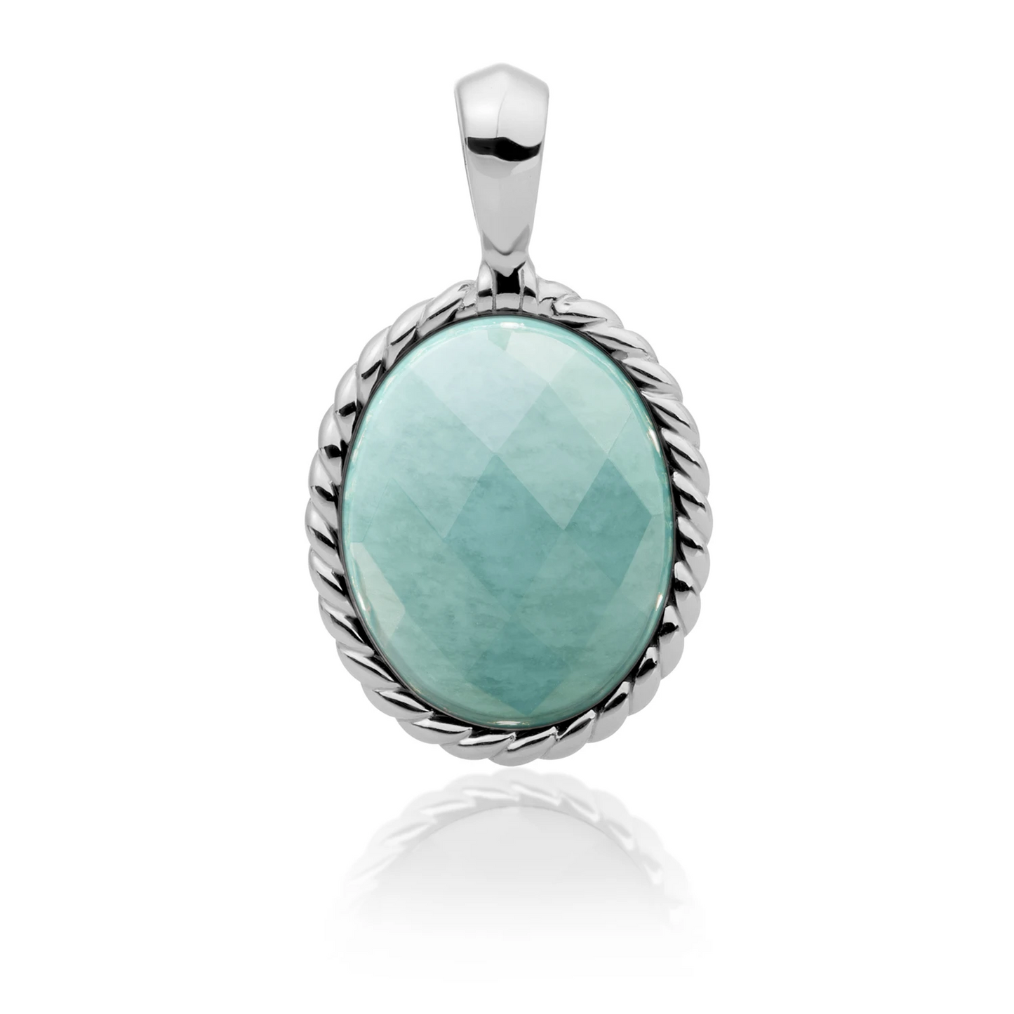 Pendant | Silver - Amazonite Twist
