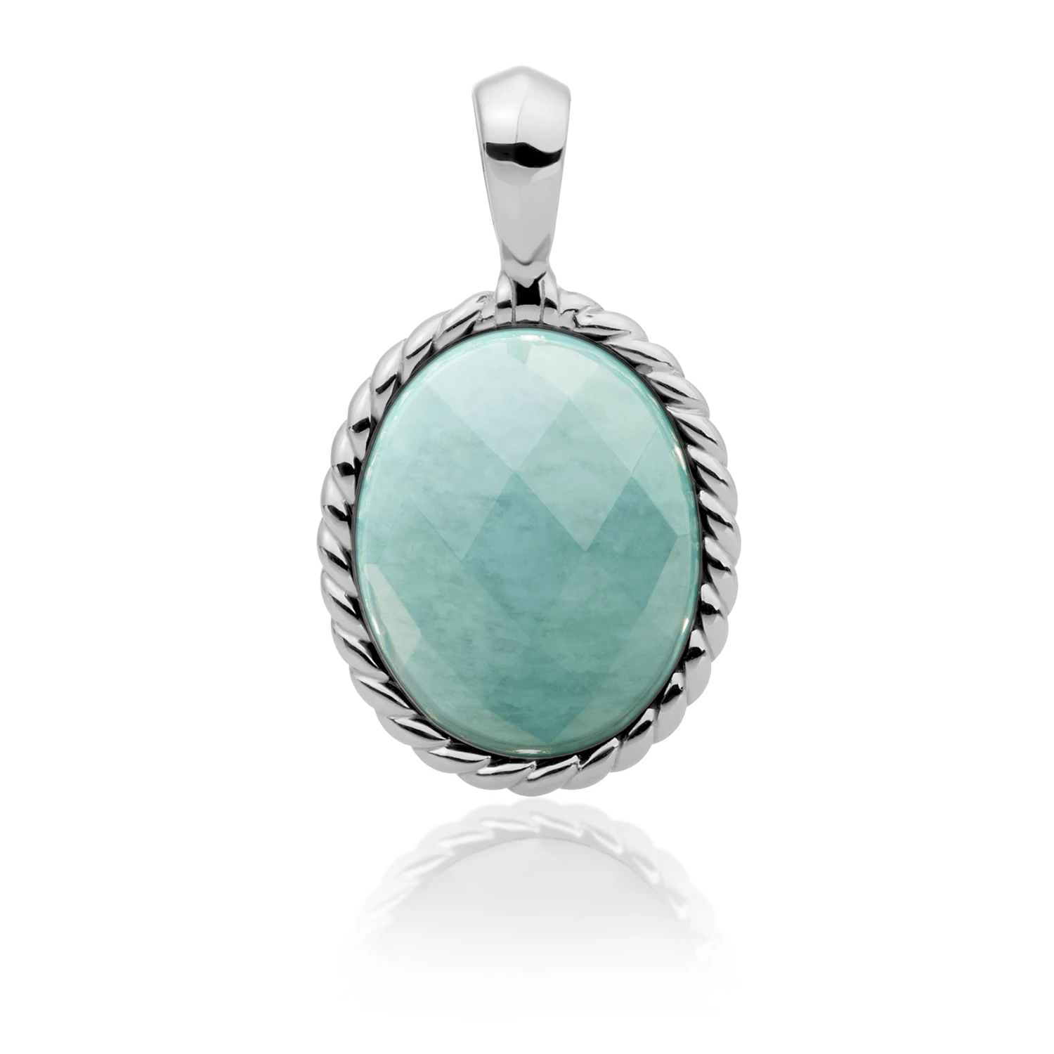 Pendant | Silver - Amazonite Twist